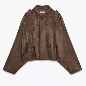 Zara Brown Bomber Jacket